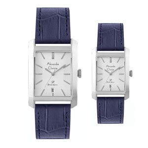 Alexandre Christie AC 1019 Silver White Leather Couple
